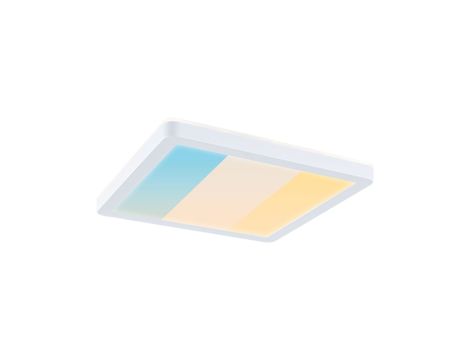 Plafoniera ATRIA SHINE LED 8W ze zmienną barwą 3000/4000/6500K + światło odbite kwadrat 190x190mm/35mm 1160 lm 230V IP44 Klasa energ. B biały / tworzywo sztuczne