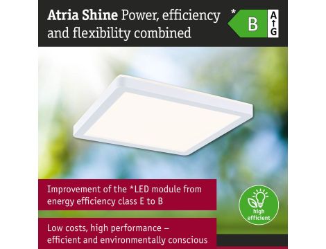 Plafoniera ATRIA SHINE LED 8W ze zmienną barwą 3000/4000/6500K + światło odbite kwadrat 190x190mm/35mm 1160 lm 230V IP44 Klasa energ. B biały / tworzywo sztuczne - 11