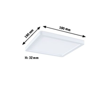 Plafoniera ATRIA SHINE LED 8W ze zmienną barwą 3000/4000/6500K + światło odbite kwadrat 190x190mm/35mm 1160 lm 230V IP44 Klasa energ. B biały / tworzywo sztuczne - 14