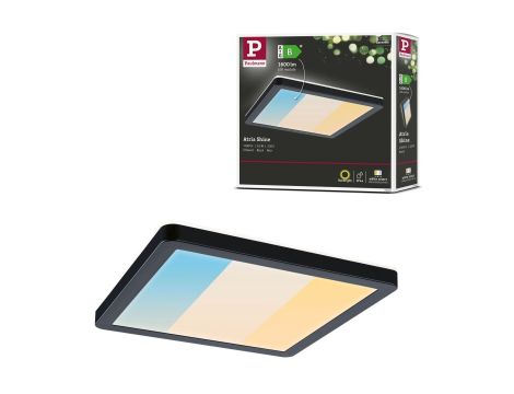 Plafoniera ATRIA SHINE LED 8W ze zmienną barwą 3000/4000/6500K + światło odbite kwadrat 190x190mm/35mm 1160 lm 230V IP44 Klasa energ. B czarny / tworzywo sztuczne - 14