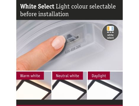 Plafoniera ATRIA SHINE LED 8W ze zmienną barwą 3000/4000/6500K + światło odbite kwadrat 190x190mm/35mm 1160 lm 230V IP44 Klasa energ. B czarny / tworzywo sztuczne - 9