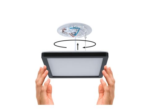 Plafoniera ATRIA SHINE LED 8W ze zmienną barwą 3000/4000/6500K + światło odbite kwadrat 190x190mm/35mm 1160 lm 230V IP44 Klasa energ. B czarny / tworzywo sztuczne - 4