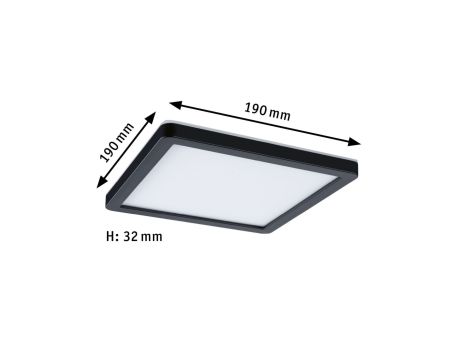 Plafoniera ATRIA SHINE LED 8W ze zmienną barwą 3000/4000/6500K + światło odbite kwadrat 190x190mm/35mm 1160 lm 230V IP44 Klasa energ. B czarny / tworzywo sztuczne - 13