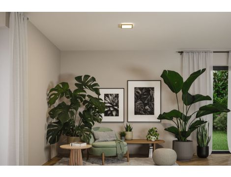 Plafoniera ATRIA SHINE LED 8W ze zmienną barwą 3000/4000/6500K + światło odbite kwadrat 190x190mm/35mm 1160 lm 230V IP44 Klasa energ. B wzór drewna / tworzywo sztuczne - 5