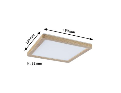 Plafoniera ATRIA SHINE LED 8W ze zmienną barwą 3000/4000/6500K + światło odbite kwadrat 190x190mm/35mm 1160 lm 230V IP44 Klasa energ. B wzór drewna / tworzywo sztuczne - 14