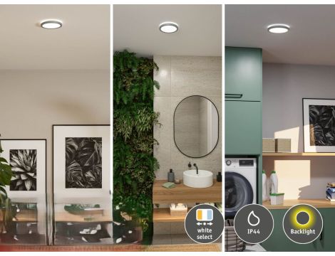 Plafoniera ATRIA SHINE LED 7,6W ze zmienną barwą 3000/4000/6500K + światło odbite okrągła 190mm/35mm 1000 lm 230V IP44 Klasa energ. B chrom mat / tworzywo sztuczne - 4