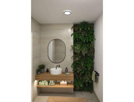 Plafoniera ATRIA SHINE LED 7,6W ze zmienną barwą 3000/4000/6500K + światło odbite okrągła 190mm/35mm 1000 lm 230V IP44 Klasa energ. B chrom mat / tworzywo sztuczne - 12