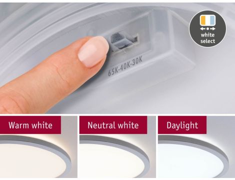 Plafoniera ATRIA SHINE LED 7,6W ze zmienną barwą 3000/4000/6500K + światło odbite okrągła 190mm/35mm 1000 lm 230V IP44 Klasa energ. B chrom mat / tworzywo sztuczne - 5