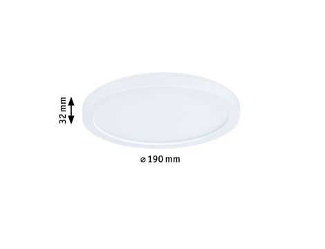 Plafoniera ATRIA SHINE LED 7,6W ze zmienną barwą 3000/4000/6500K + światło odbite okrągła 190mm/35mm 1000 lm 230V IP44 Klasa energ. B biały / tworzywo sztuczne - 14
