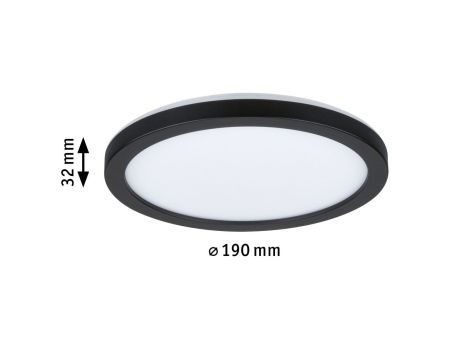Plafoniera ATRIA SHINE LED 7,6W ze zmienną barwą 3000/4000/6500K + światło odbite okrągła 190mm/35mm 1000 lm 230V IP44 Klasa energ. B czarny / tworzywo sztuczne - 15