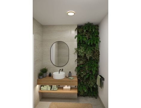 Plafoniera ATRIA SHINE LED 7,6W ze zmienną barwą 3000/4000/6500K + światło odbite okrągła 190mm/35mm 1000 lm 230V IP44 Klasa energ. B wzór drewna / tworzywo sztuczne - 12