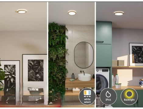 Plafoniera ATRIA SHINE LED 7,6W ze zmienną barwą 3000/4000/6500K + światło odbite okrągła 190mm/35mm 1000 lm 230V IP44 Klasa energ. B wzór drewna / tworzywo sztuczne - 6