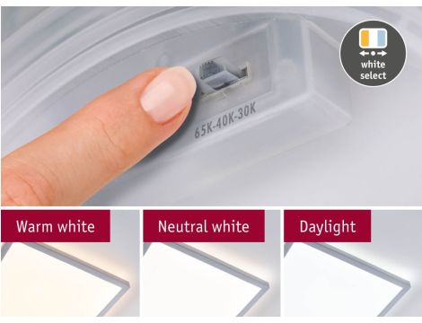 Plafoniera ATRIA SHINE LED 15,7W ze zmienną barwą 3000/4000/6500K + światło odbite kwadrat 298x298mm/35mm 2100 lm 230V IP44 Klasa energ. B chrom mat / tworzywo sztuczne - 8