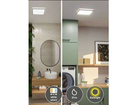 Plafoniera ATRIA SHINE LED 15,7W ze zmienną barwą 3000/4000/6500K + światło odbite kwadrat 298x298mm/35mm 2100 lm 230V IP44 Klasa energ. B chrom mat / tworzywo sztuczne - 11