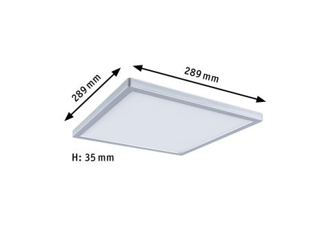 Plafoniera ATRIA SHINE LED 15,7W ze zmienną barwą 3000/4000/6500K + światło odbite kwadrat 298x298mm/35mm 2100 lm 230V IP44 Klasa energ. B chrom mat / tworzywo sztuczne - 15