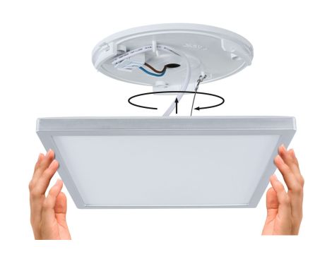 Plafoniera ATRIA SHINE LED 15,7W ze zmienną barwą 3000/4000/6500K + światło odbite kwadrat 298x298mm/35mm 2100 lm 230V IP44 Klasa energ. B chrom mat / tworzywo sztuczne - 9