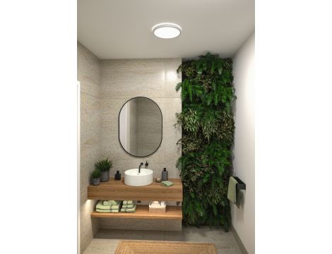 Plafoniera ATRIA SHINE LED 14,8W ze zmienną barwą 3000/4000/6500K + światło odbite okrągła 298mm/35mm 2250 lm 230V IP44 Klasa energ. B biały / tworzywo sztuczne - 12