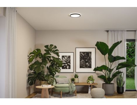 Plafoniera ATRIA SHINE LED 14,8W ze zmienną barwą 3000/4000/6500K + światło odbite okrągła 298mm/35mm 2250 lm 230V IP44 Klasa energ. B czarny / tworzywo sztuczne - 11