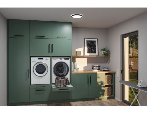 Plafoniera ATRIA SHINE LED 14,8W ze zmienną barwą 3000/4000/6500K + światło odbite okrągła 298mm/35mm 2250 lm 230V IP44 Klasa energ. B czarny / tworzywo sztuczne - 13