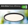 Plafoniera ATRIA SHINE LED 14,8W ze zmienną barwą 3000/4000/6500K + światło odbite okrągła 298mm/35mm 2250 lm 230V IP44 Klasa energ. B czarny / tworzywo sztuczne - 15