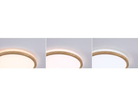 Plafoniera ATRIA SHINE LED 14,8W ze zmienną barwą 3000/4000/6500K + światło odbite okrągła 298mm/35mm 2250 lm 230V IP44 Klasa energ. B wzór drewna / tworzywo sztuczne - 4