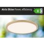 Plafoniera ATRIA SHINE LED 14,8W ze zmienną barwą 3000/4000/6500K + światło odbite okrągła 298mm/35mm 2250 lm 230V IP44 Klasa energ. B wzór drewna / tworzywo sztuczne - 9