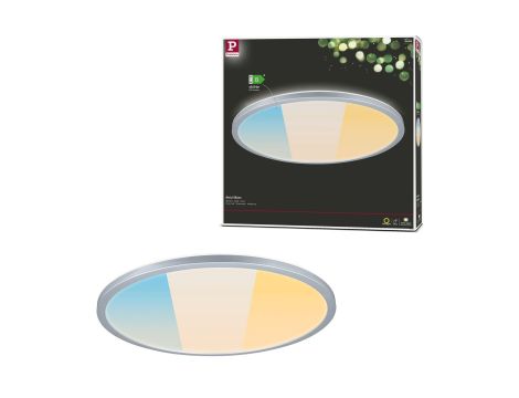 Plafoniera ATRIA SHINE LED 20,8W ze zmienną barwą 3000/4000/6500K + światło odbite okrągła 398mm/35mm 2800 lm 230V IP44 Klasa energ. B chrom mat / tworzywo sztuczne - 16