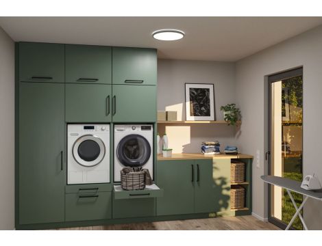 Plafoniera ATRIA SHINE LED 20,8W ze zmienną barwą 3000/4000/6500K + światło odbite okrągła 398mm/35mm 2800 lm 230V IP44 Klasa energ. B chrom mat / tworzywo sztuczne - 13