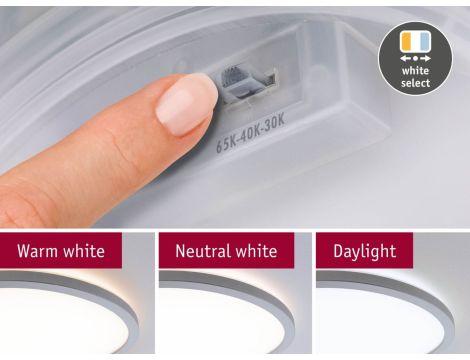 Plafoniera ATRIA SHINE LED 20,8W ze zmienną barwą 3000/4000/6500K + światło odbite okrągła 398mm/35mm 2800 lm 230V IP44 Klasa energ. B chrom mat / tworzywo sztuczne - 4