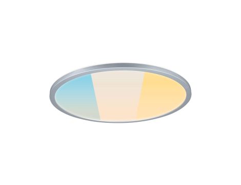 Plafoniera ATRIA SHINE LED 20,8W ze zmienną barwą 3000/4000/6500K + światło odbite okrągła 398mm/35mm 2800 lm 230V IP44 Klasa energ. B chrom mat / tworzywo sztuczne