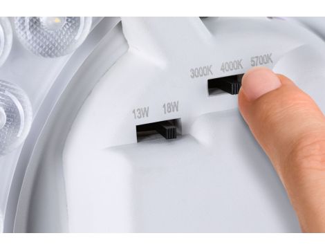 Plafoniera Leonis II LED 16,5W okrągła 280mm 1750lm Power DIP 13/18W White Select 3000/4000/5700K IP44 230V biały / tworzywo sztuczne - 4