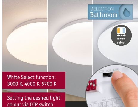 Plafoniera Leonis II LED 16,5W z czujnikiem HF okrągła 280mm 1750lm Power DIP 13/18W White Select 3000/4000/5700K IP44 230V biały / tworzywo sztuczne - 5