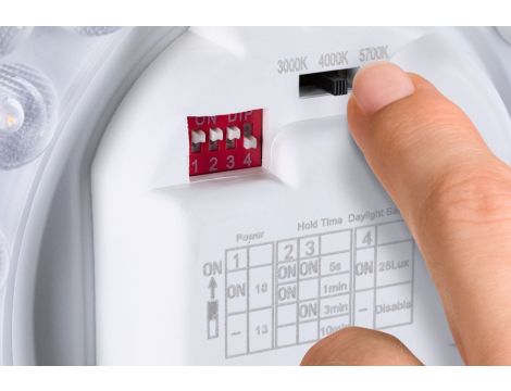 Plafoniera Leonis II LED 16,5W z czujnikiem HF okrągła 280mm 1750lm Power DIP 13/18W White Select 3000/4000/5700K IP44 230V biały / tworzywo sztuczne - 9