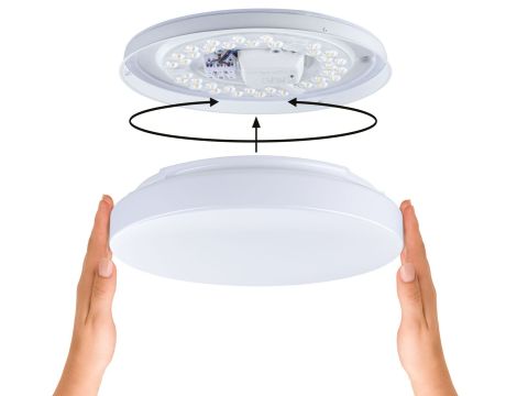 Plafoniera Luiana LED 16,5W z czujnikiem HF okrągła 280mm 1750lm Power DIP 13/18W White Select 3000/4000/5700K IP44 230V biały / tworzywo sztuczne - 13