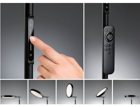 Lampa podłogowa Caneta LED DIM 24W 1300lm 1750mm 2700 - 6500K 230V + pilot czarny / metal / tworzywo sztuczne - 3