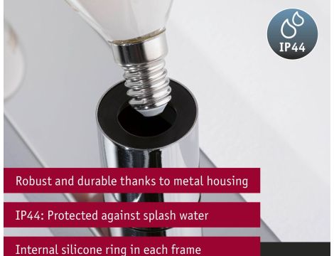 Oprawa ścienna REGULA II nad lustro E14 max. 3x40W DIM 230V IP 44 chrom / metal - 10