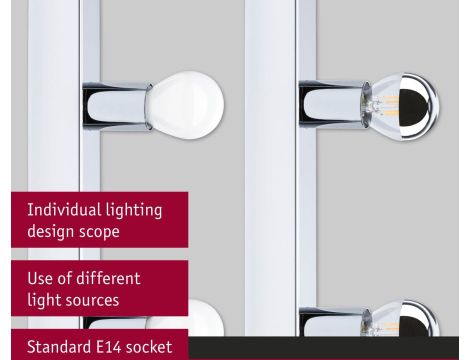 Oprawa ścienna REGULA II nad lustro E14 max. 4x40W DIM 230V IP 44 chrom / metal - 10