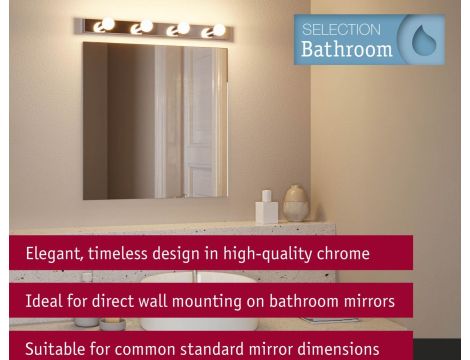 Oprawa ścienna REGULA II nad lustro E14 max. 4x40W DIM 230V IP 44 chrom / metal - 11