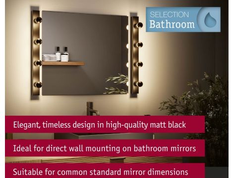 Oprawa ścienna REGULA II nad lustro E14 max. 4x40W DIM 230V IP 44 czarny / metal - 11