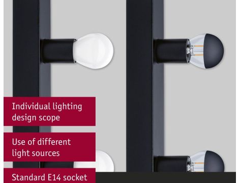 Oprawa ścienna REGULA II nad lustro E14 max. 4x40W DIM 230V IP 44 czarny / metal - 10