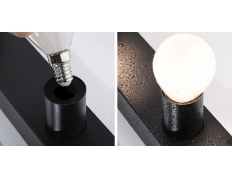 Oprawa ścienna REGULA II nad lustro z kablem E14 max. 4x40W DIM 230V IP 44 czarny / metal - 5