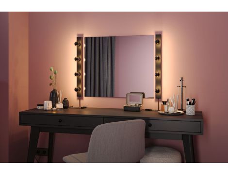 Oprawa ścienna REGULA II nad lustro z kablem E14 max. 4x40W DIM 230V IP 44 czarny / metal - 11