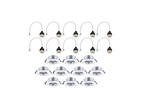 Zestaw opraw do wbudowania Starr GU10 max. 10x10W DIM 90mm IP23 230V chrom mat / tworzywo sztuczne - 2