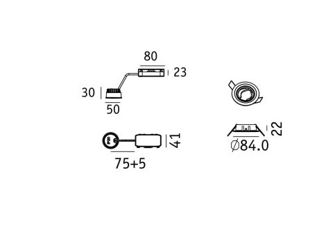 Zestaw wychylnych opraw wpuszczanych LED Nova Coin SH Zigbee RGBW  DIM okrągła 84mm 100° 3x6W 3x500lm 2200 - 6500 K IP23 230V Złoty matowy / aluminium - 8