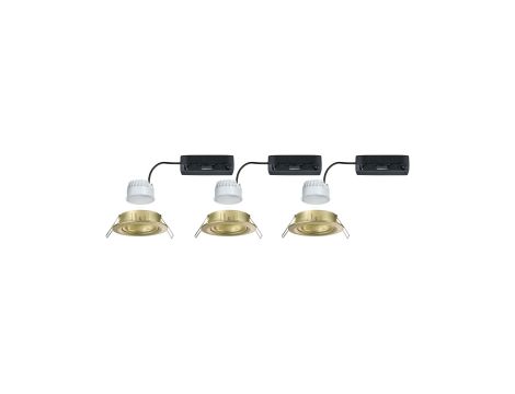 Zestaw wychylnych opraw wpuszczanych LED Nova Coin SH Zigbee RGBW  DIM okrągła 84mm 100° 3x6W 3x500lm 2200 - 6500 K IP23 230V Złoty matowy / aluminium - 2