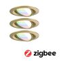Zestaw wychylnych opraw wpuszczanych LED Nova Coin SH Zigbee RGBW  DIM okrągła 84mm 100° 3x6W 3x500lm 2200 - 6500 K IP23 230V Złoty matowy / aluminium - 2