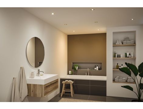 Zestaw wychylnych opraw wpuszczanych LED Nova Coin okrągłych 84mm 50° 3x2,8W 3x505lm 4000K klasa A 230V biały mat / aluminium - 4