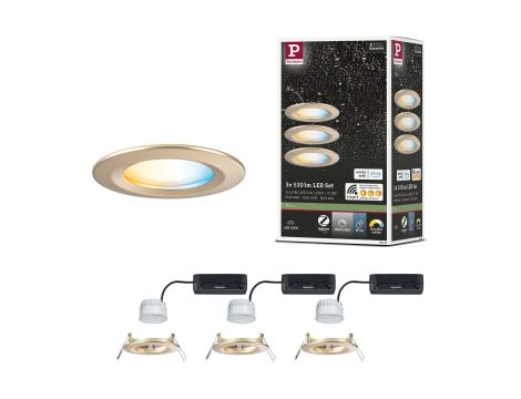 Zestaw wychylnych opraw wpuszczanych LED Nova Coin okrągłych 84mm 50° 3x2,8W 3x505lm 4000K klasa A 230V biały mat / aluminium - 11