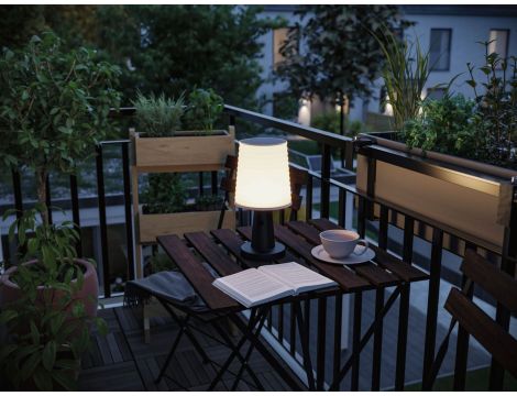 Lampka stołowa solarna ILANGA LED DIM USB-C 2.1W 125lm 2700K IP44 antracyt / tworzywo z recyklingu - 6