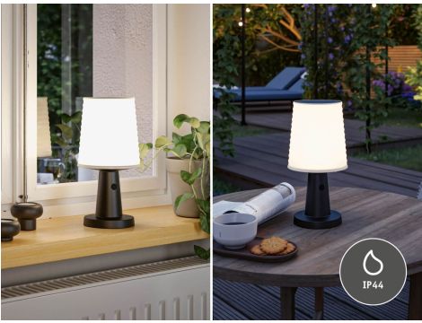 Lampka stołowa solarna ILANGA LED DIM USB-C 2.1W 125lm 2700K IP44 antracyt / tworzywo z recyklingu - 5